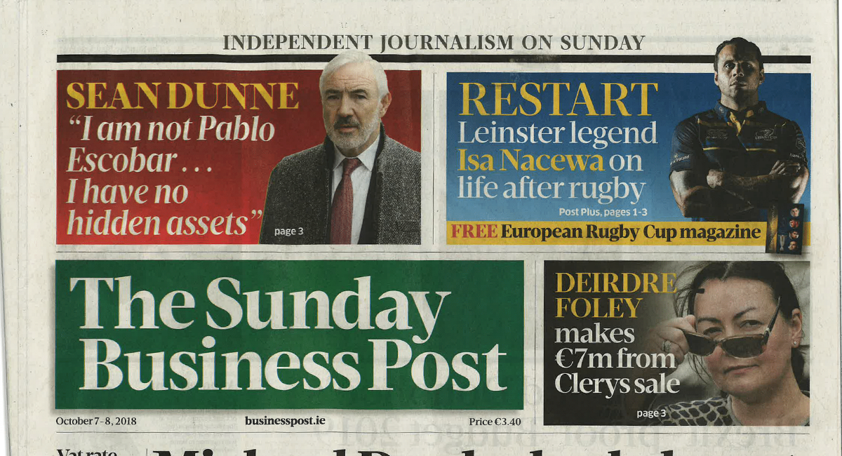 the sunday business post newspaper cover