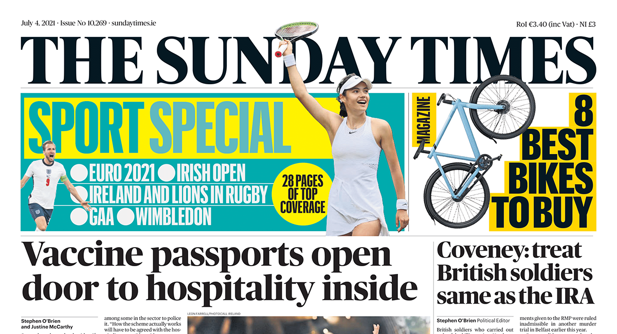 the sunday times newspaper cover